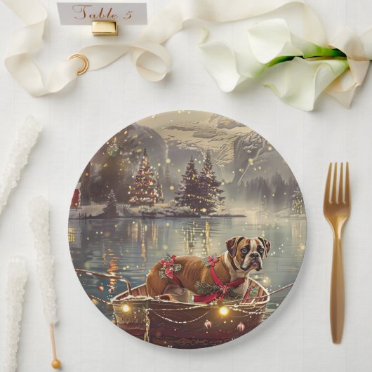 Assiettes En Carton Boxer Christmas Festive Voyage (Mariage)
