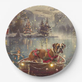 Assiettes En Carton Boxer Christmas Festive Voyage (Devant)