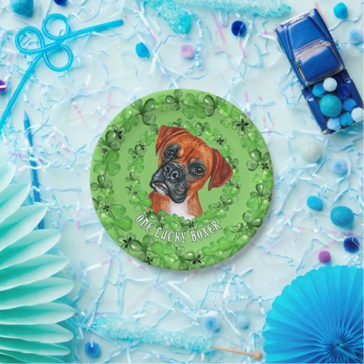 Assiettes En Carton Boxer irlandais (Fête)