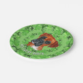 Assiettes En Carton Boxer irlandais (Angle)