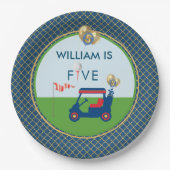 Assiettes En Carton Boy Golf Thème 5ème anniversaire (Devant)