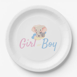 Assiettes En Carton Boy or Girl Gender Reveal