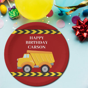 Assiettes En Carton Boys Anniversaire Fête Personnalisée Camion de vid