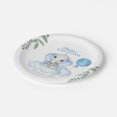 Assiettes En Carton Boys Aquarelle Elephant Baby shower Plaque en papi (Angle)