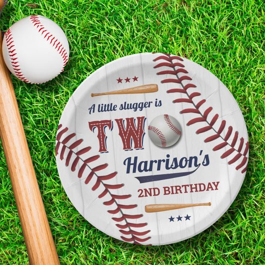 Assiettes En Carton Boys Baseball 2e anniversaire