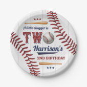 Assiettes En Carton Boys Baseball 2e anniversaire (Devant)