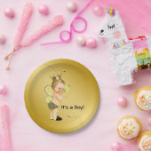 Assiettes En Carton Boys Bee Baby shower (Fête)