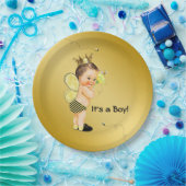 Assiettes En Carton Boys Bumble Bee Baby shower (Fête)
