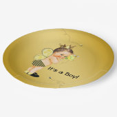 Assiettes En Carton Boys Bumble Bee Baby shower (Angle)
