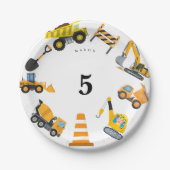 Assiettes En Carton Boys Construction Birthday Party Theme (Devant)