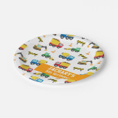 Assiettes En Carton Boys Construction Véhicules Motif fête d'anniversa (Angle)