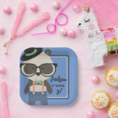 Assiettes En Carton Boys Hipster Mister Panda Bear Anniversaire (Fête)
