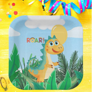Assiettes En Carton Boys mignon moderne Dinosaur Anniversaire de enfan