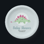 Assiettes En Carton Boys mignonette Whimsical Baby shower Dinosaure Bl<br><div class="desc">Ce dessin mignon et fantaisiste sur plaque de papier baby shower pour garçons présente un dessin animé bleu pastel stegosaurus dinosaure,  et peut être personnalisé avec les noms des parents. L'ajout parfait à thème dinosaure à vos couples co-ed baby shower ou enfants 1er anniversaire.</div>
