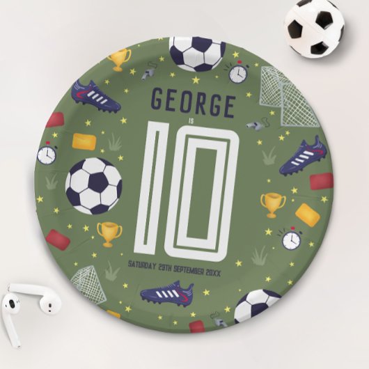 Assiettes En Carton Boys Modern Sports Soccer Kids Birthday