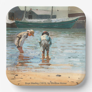 Assiettes En Carton Boys Wading (1873) Par Winslow Homer