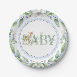 Assiettes En Carton Boys Woodland Deer Baby shower Plaques de papier