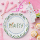 Assiettes En Carton Boys Woodland Deer Plaques en papier Baby shower (Fête)