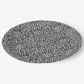 Assiettes En Carton Braided black and white pattern (Angle)