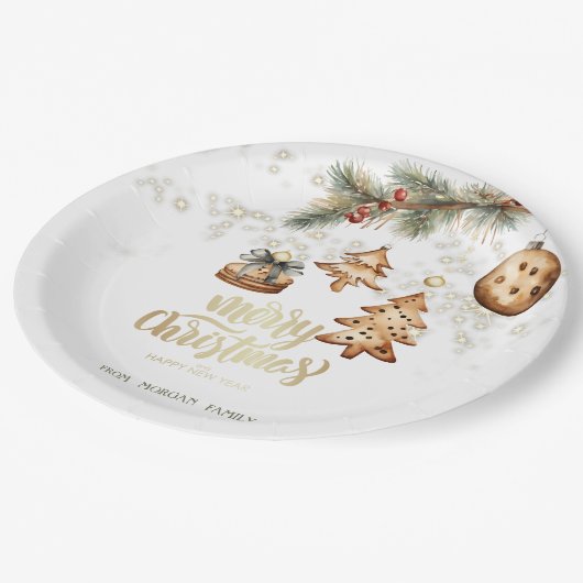 Assiettes En Carton Branche d'arbre, Ornements, Étoiles (Angle)