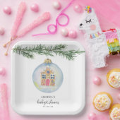 Assiettes En Carton Branche d'hiver avec baby shower jouet (Fête)