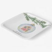 Assiettes En Carton Branche d'hiver avec baby shower jouet (Angulaire)