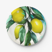 Assiettes En Carton Branche du citron (Devant)