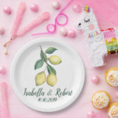 Assiettes En Carton Branche du citron | Détail de l'invité Mariage (Fête)