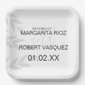 Assiettes En Carton Branche moderne gris noir blanc (Recto)