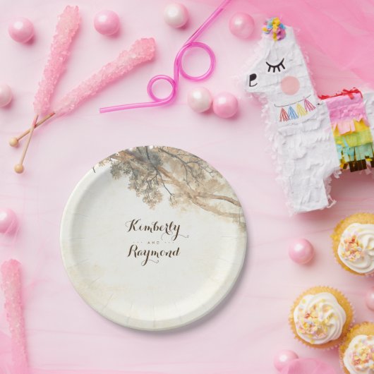 Assiettes En Carton Branches d'arbre rustique (Fête)