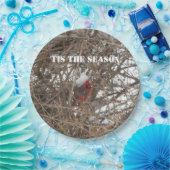 Assiettes En Carton Branches de neige cardinales rouges (Fête)