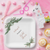 Assiettes En Carton Branches de Noël en rouge et vert (Fête)