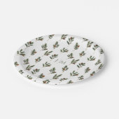 Assiettes En Carton Branches de sapins d'hiver rustiques avec Mariage (Angle)