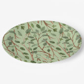 Assiettes En Carton Branches de verdure aquarelle (Angle)