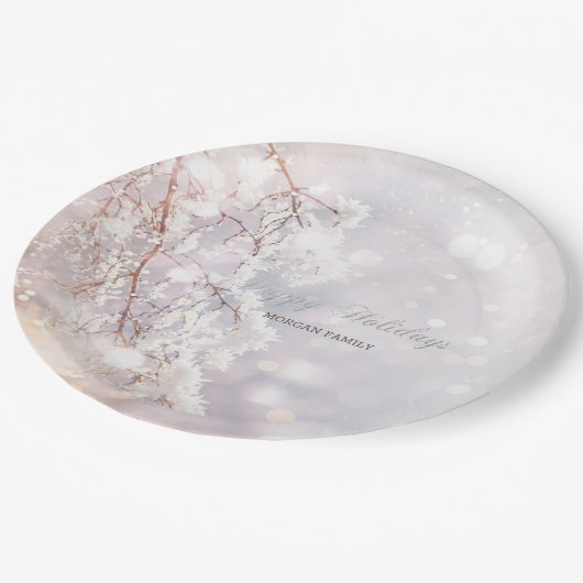 Assiettes En Carton Branches de Wonderland Winter (Angle)