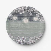 Assiettes En Carton Branches et lanternes en fleurs de cerisiers d'hiv (Devant)