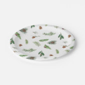 Assiettes En Carton Branches et Pinecones de pin d'aquarelle (Angle)