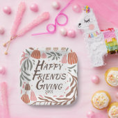 Assiettes En Carton Branches rétro, feuille et citrouille Amical (Fête)