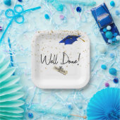 Assiettes En Carton Bravo Confetti Gold Graduation Avec Casquette Bleu (Fête)