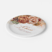 Assiettes En Carton Bravo Rust Terracotta Floral Pampas Grass (Angle)