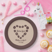 Assiettes En Carton Brew Love Coffee Bean Heart (Fête)