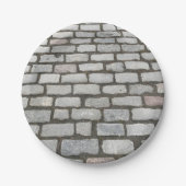 Assiettes En Carton Brick Cobblestone Street Pathway Nature Photograph (Devant)
