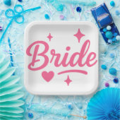 Assiettes En Carton Bride Neon rose (Fête)