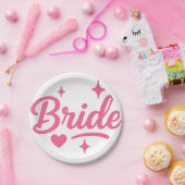 Assiettes En Carton Bride Neon rose (Fête)