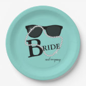 Assiettes En Carton Bride & Société Diamond Tiara Douche de partie (Devant)