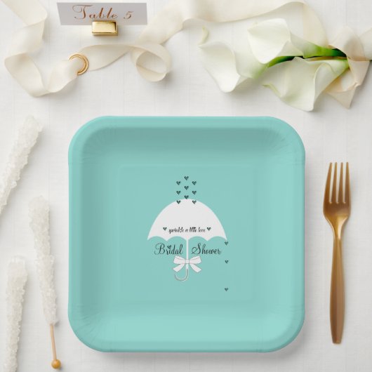 Assiettes En Carton BRIDE Sprinkle Little Love Turquoise Blue Shower P (Mariage)