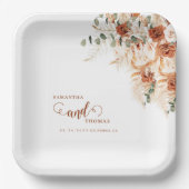 Assiettes En Carton Bright Bold Boho Pampas Floral Mariage (Recto)