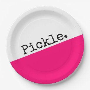 Assiettes En Carton Bright Bold Rose Color Block mignon Pickleball Mot