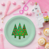 Assiettes En Carton Bright Christmas Grove on Green (Fête)