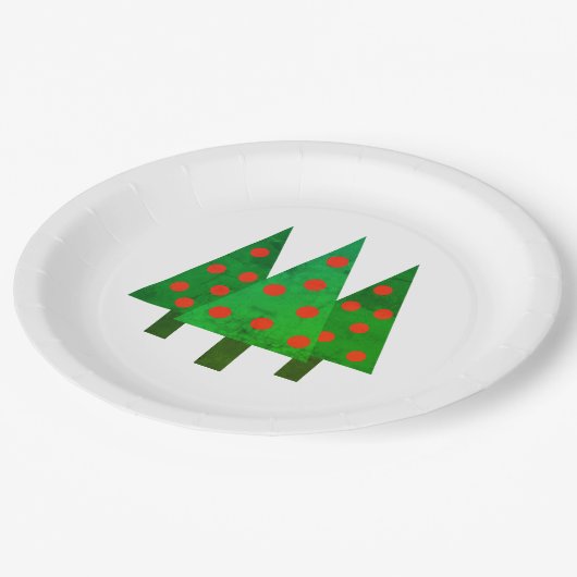 Assiettes En Carton Bright Christmas Grove on White (Angle)